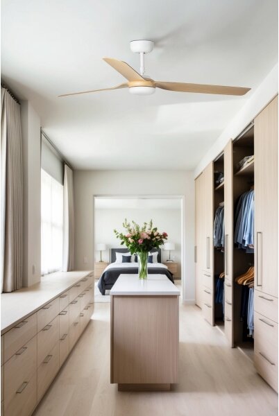 FARO 33816WT-Stropní ventilátor PUNT M hnědá/bílá pr. 132 cm WT+dálkové ovládání