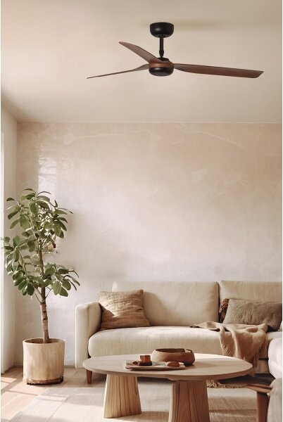 FARO 33817WT-Stropní ventilátor PUNT M hnědá/černá pr.132 cm WT+dálkové ovládání