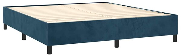 Rám postele s boxspringem tmavě modrý 160x200 cm samet 3121130