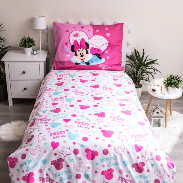 Dětské povlečení na jednolůžko z mikrovlákna 140x200 cm Minnie Sweet Like Me – Jerry Fabrics