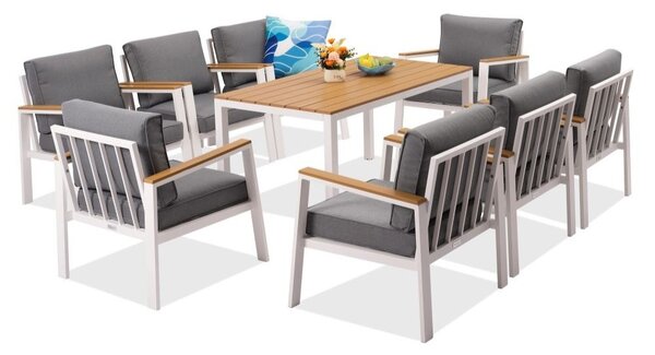 Zakintos Premium 8 hliníkový zahradní nábytek bílý Garden Point