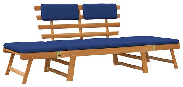 Zahradní lavice s poduškami 2-v-1 190 cm masivní akáciové dřevo 312120