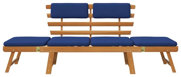 Zahradní lavice s poduškami 2-v-1 190 cm masivní akáciové dřevo 312120