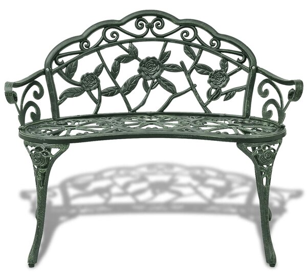 Zahradní lavice 100 cm litý hliník zelená
