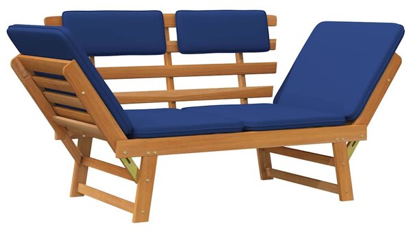 Zahradní lavice s poduškami 2-v-1 190 cm masivní akáciové dřevo 312120
