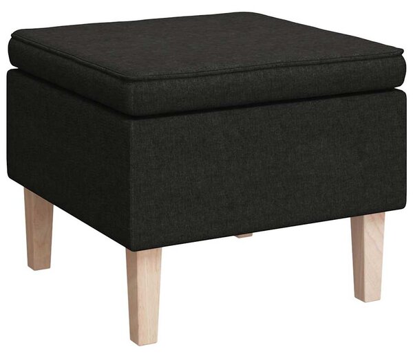 Houpací křeslo se stoličkou černé textil 3121274