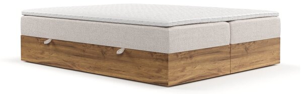Boxspring postel s úložným prostorem v béžovo-přírodní barvě 180x200 cm Faro – Maison de Rêve