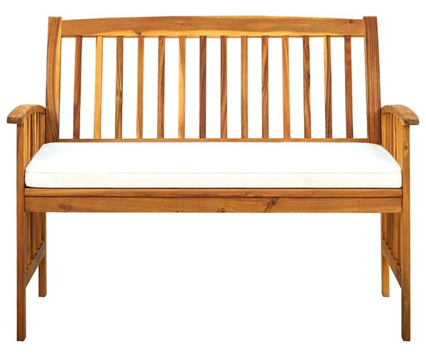 Zahradní lavice s poduškou 119 cm masivní akáciové dřevo 312132