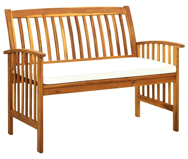 Zahradní lavice s poduškou 119 cm masivní akáciové dřevo 312132