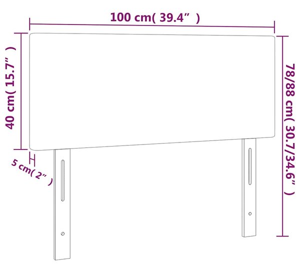 Čelo postele s LED krémové 100x5x78/88 cm umělá kůže 3121418