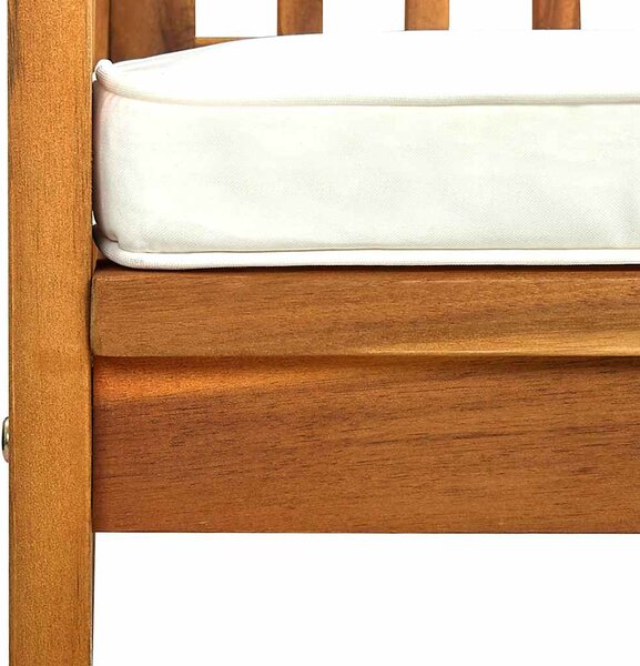 Zahradní lavice s poduškou 119 cm masivní akáciové dřevo 312132