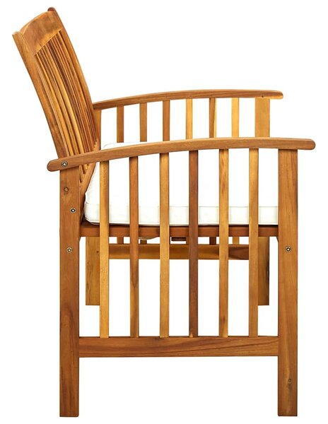 Zahradní lavice s poduškou 119 cm masivní akáciové dřevo 312132