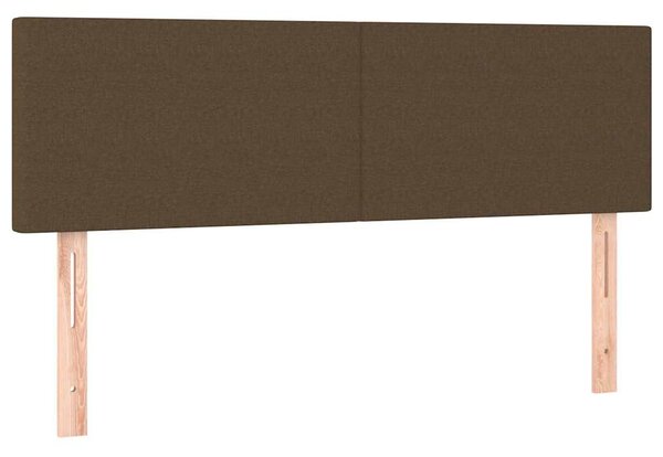 Čelo postele s LED tmavě hnědé 144x5x78/88 cm textil 3121333