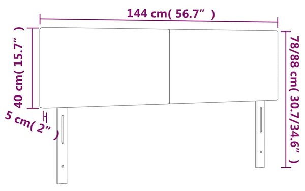 Čelo postele s LED krémové 144x5x78/88 cm umělá kůže 3121424
