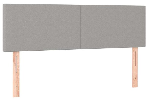 Čelo postele s LED světle šedé 144 x 5 x 78/88 cm textil 3121330