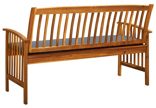 Zahradní lavice s poduškou 147 cm masivní akáciové dřevo 312135