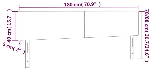 Čelo postele s LED cappuccino 180x5x78/88 cm umělá kůže 3121439