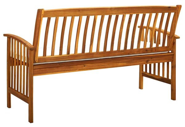Zahradní lavice s poduškou 147 cm masivní akáciové dřevo 312134