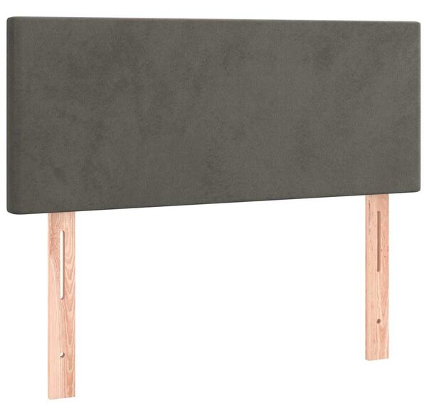 Čelo postele s LED tmavě šedé 80 x 5 x 78/88 cm samet 3121363