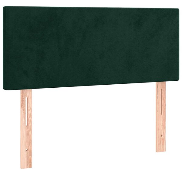 Čelo postele s LED tmavě zelené 80 x 5 x 78/88 cm samet 3121365