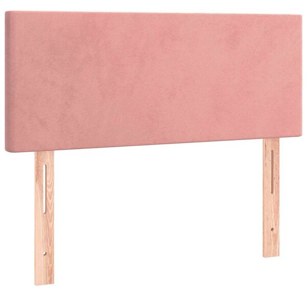 Čelo postele s LED růžové 80 x 5 x 78/88 cm samet 3121367