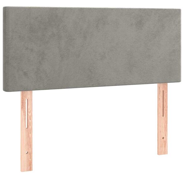 Čelo postele s LED světle šedé 80 x 5 x 78/88 cm samet 3121362