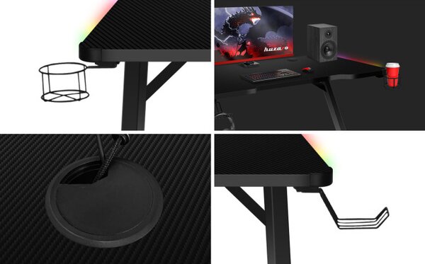 Herní stůl Hero - 2.5 černý RGB