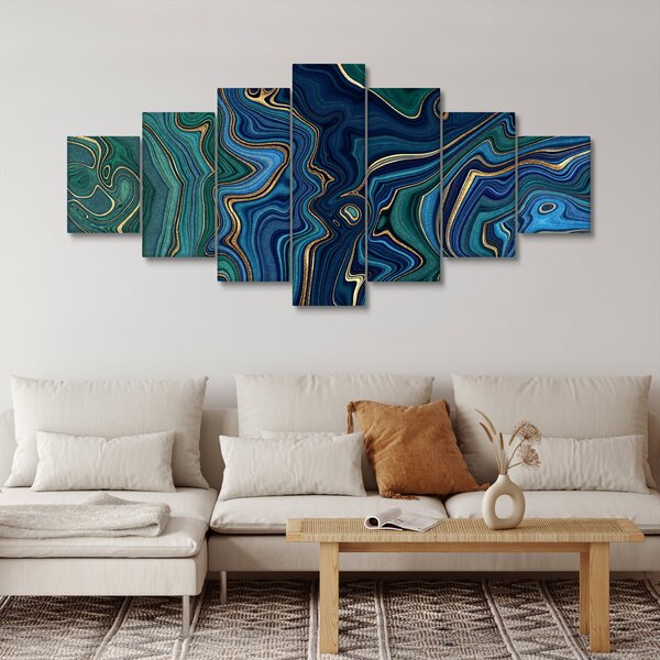 Obraz - Zeleno-modrý mramor (210x100 cm)