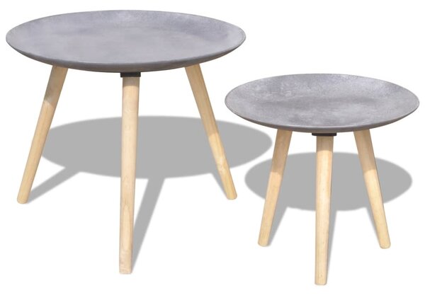 Set dvou konferenčních stolků 55 cm/44 cm betonově šedý