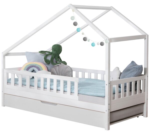 DĚTSKÁ POSTEL SE STŘÍŠKOU, 90/200 cm, bílá MID.YOU - Online Only dětské postele, Online Only