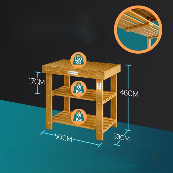 FurniGO Stojan na boty 50 cm - akát