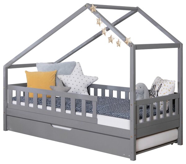 DĚTSKÁ POSTEL SE STŘÍŠKOU, 90/200 cm, světle šedá MID.YOU - Online Only dětské postele, Online Only