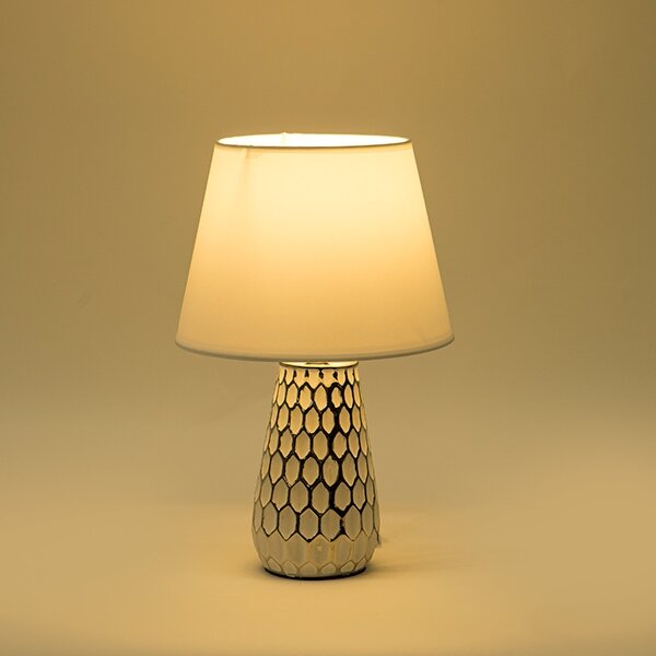 Stolní lampa 1xE14/40W/230V bílá/stříbrná