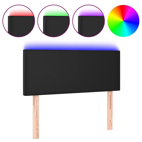 Čelo postele s LED černé 100x5x78/88 cm umělá kůže 3121416