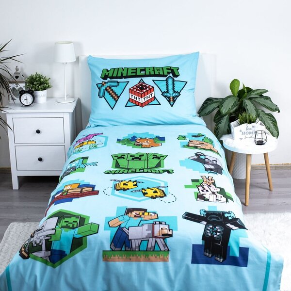 Bavlněné dětské povlečení na jednolůžko 140x200 cm Minecraft – Jerry Fabrics