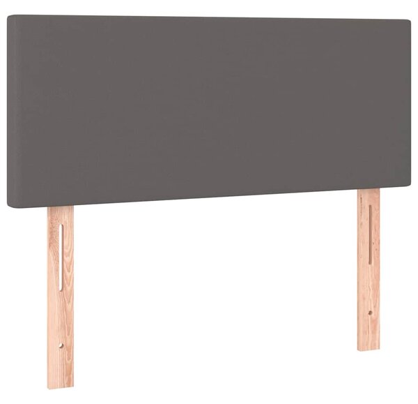 Čelo postele s LED šedé 80 x 5 x 78/88 cm umělá kůže 3121408