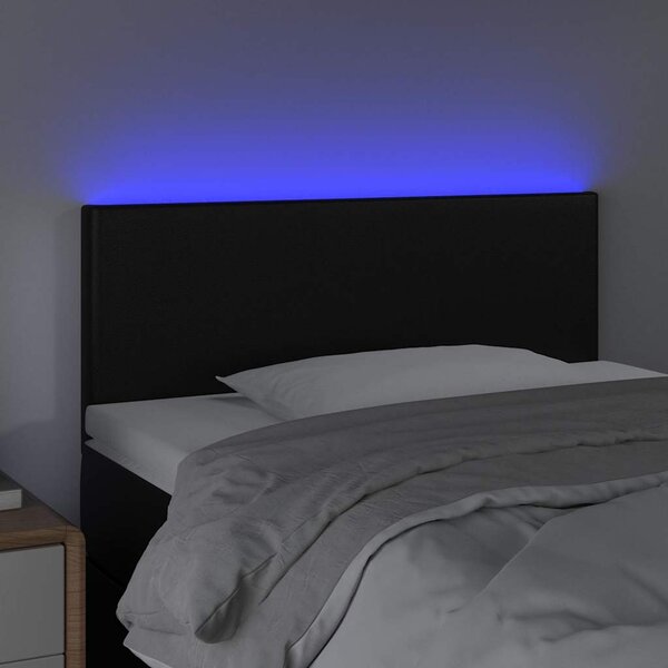 Čelo postele s LED černé 100x5x78/88 cm umělá kůže 3121416
