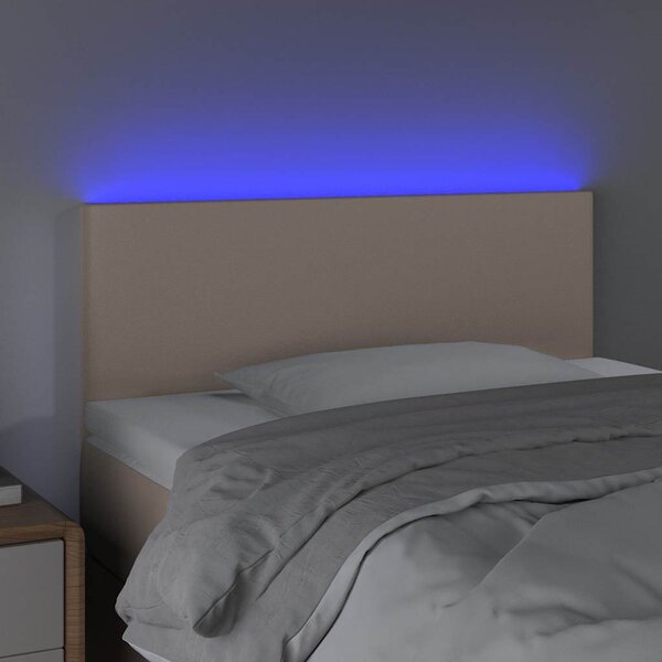 Čelo postele s LED cappuccino 80 x 5 x 78/88 cm umělá kůže 3121409