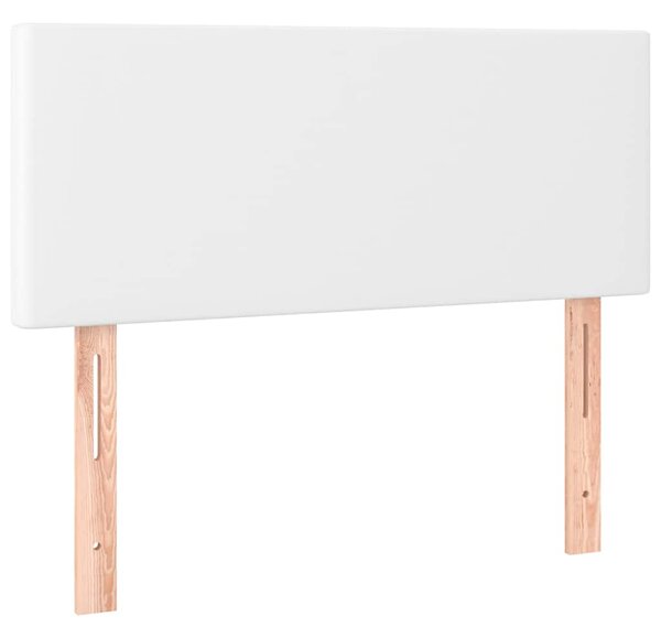 Čelo postele s LED bílé 80 x 5 x 78/88 cm umělá kůže 3121405