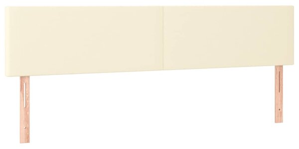 Box spring postel s matrací a LED krémová 160x200 cm umělá kůže 3134113
