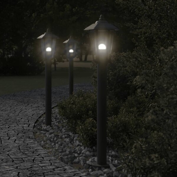 Venkovní stojací lampy 3 ks černé 80 cm nerezová ocel