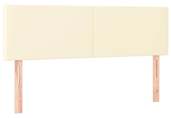 Čelo postele s LED krémové 144x5x78/88 cm umělá kůže 3121424