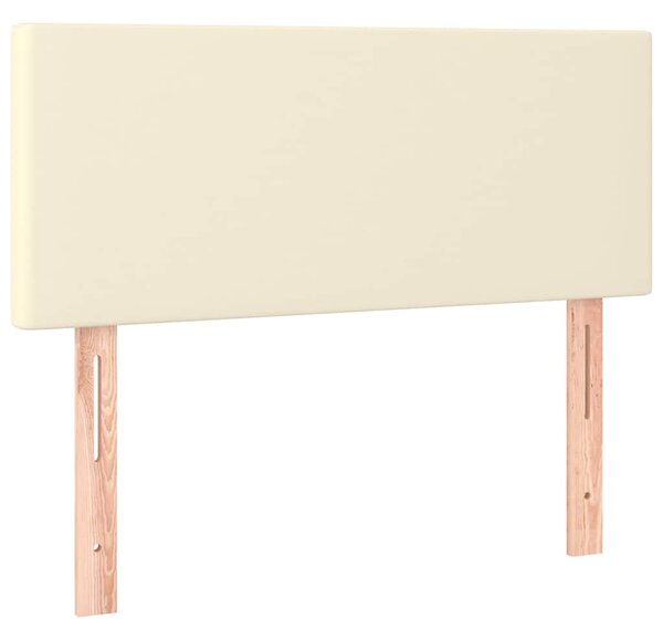 Čelo postele s LED krémové 100x5x78/88 cm umělá kůže 3121418