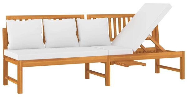 VidaxL Válenda s krémovou poduškou 200 x 60 x 75 cm masivní akácie 312144
