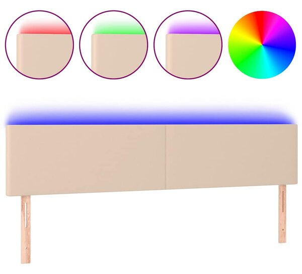 Čelo postele s LED cappuccino 180x5x78/88 cm umělá kůže 3121439
