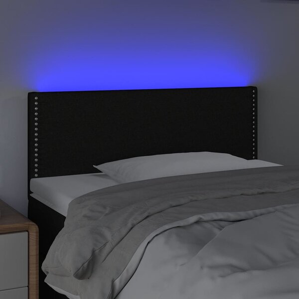 Čelo postele s LED černé 100x5x78/88 cm textil 3121464