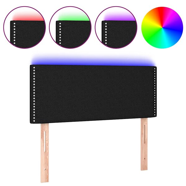 Čelo postele s LED černé 100x5x78/88 cm textil 3121464
