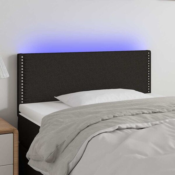 Čelo postele s LED černé 100x5x78/88 cm textil 3121464