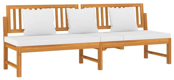VidaxL Válenda s krémovou poduškou 200 x 60 x 75 cm masivní akácie 312144