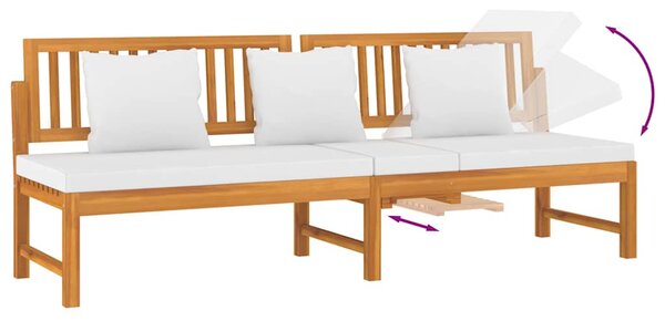 VidaxL Válenda s krémovou poduškou 200 x 60 x 75 cm masivní akácie 312144
